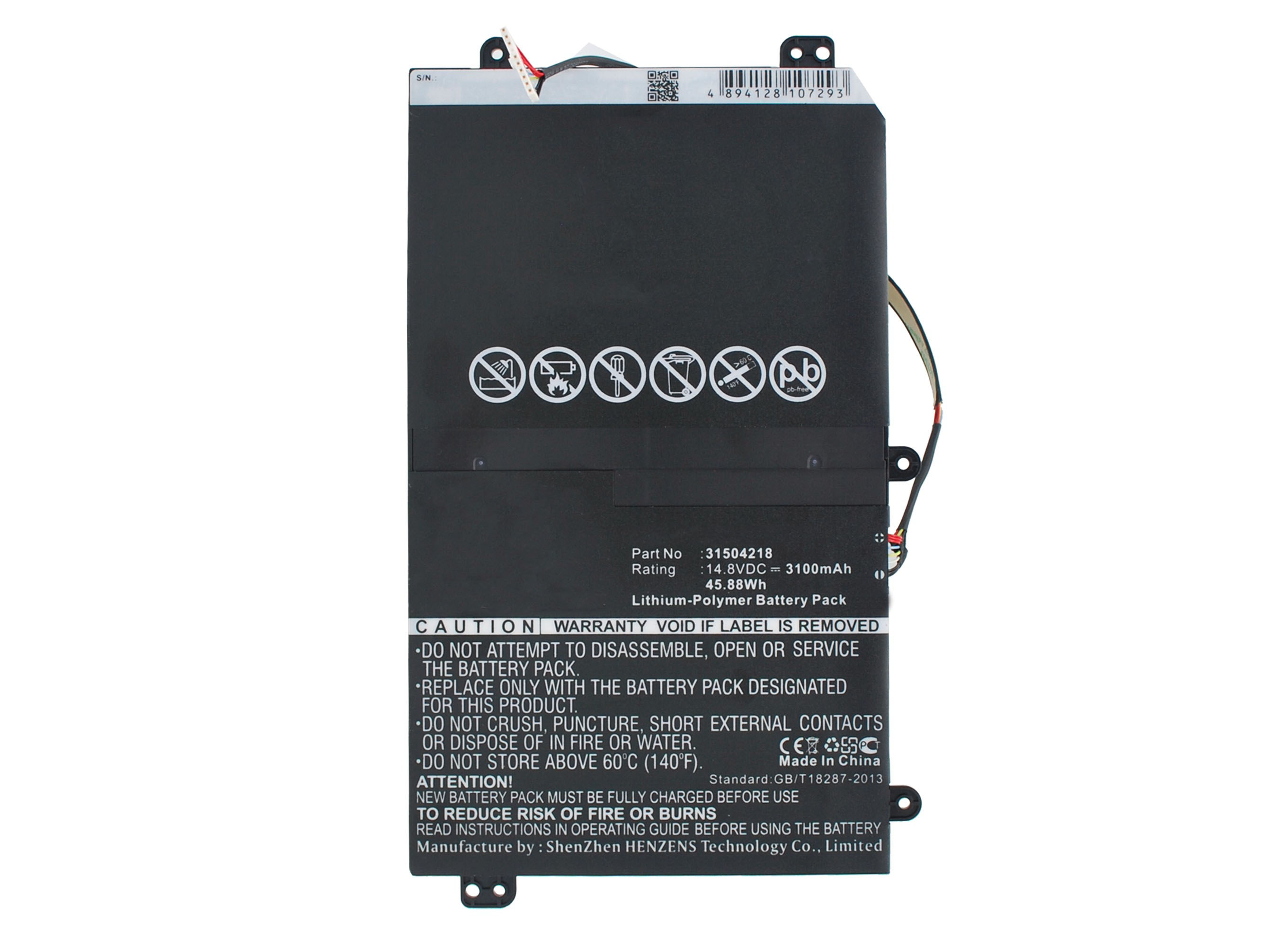 Synergy Digital Battery Compatible With Lenovo 31504218 Laptop Battery - (Li-Pol, 14.8V, 3100 mAh)