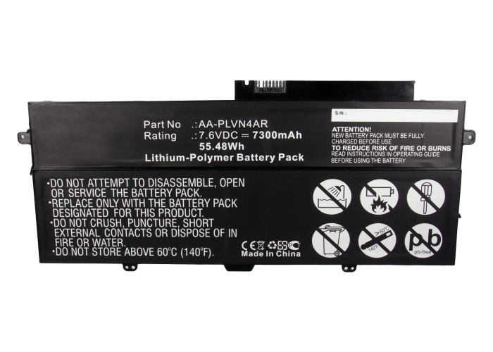 Synergy Digital Battery Compatible With Samsung AA-PLVN4AR Laptop Battery - (Li-Pol, 7.6V, 7300 mAh)