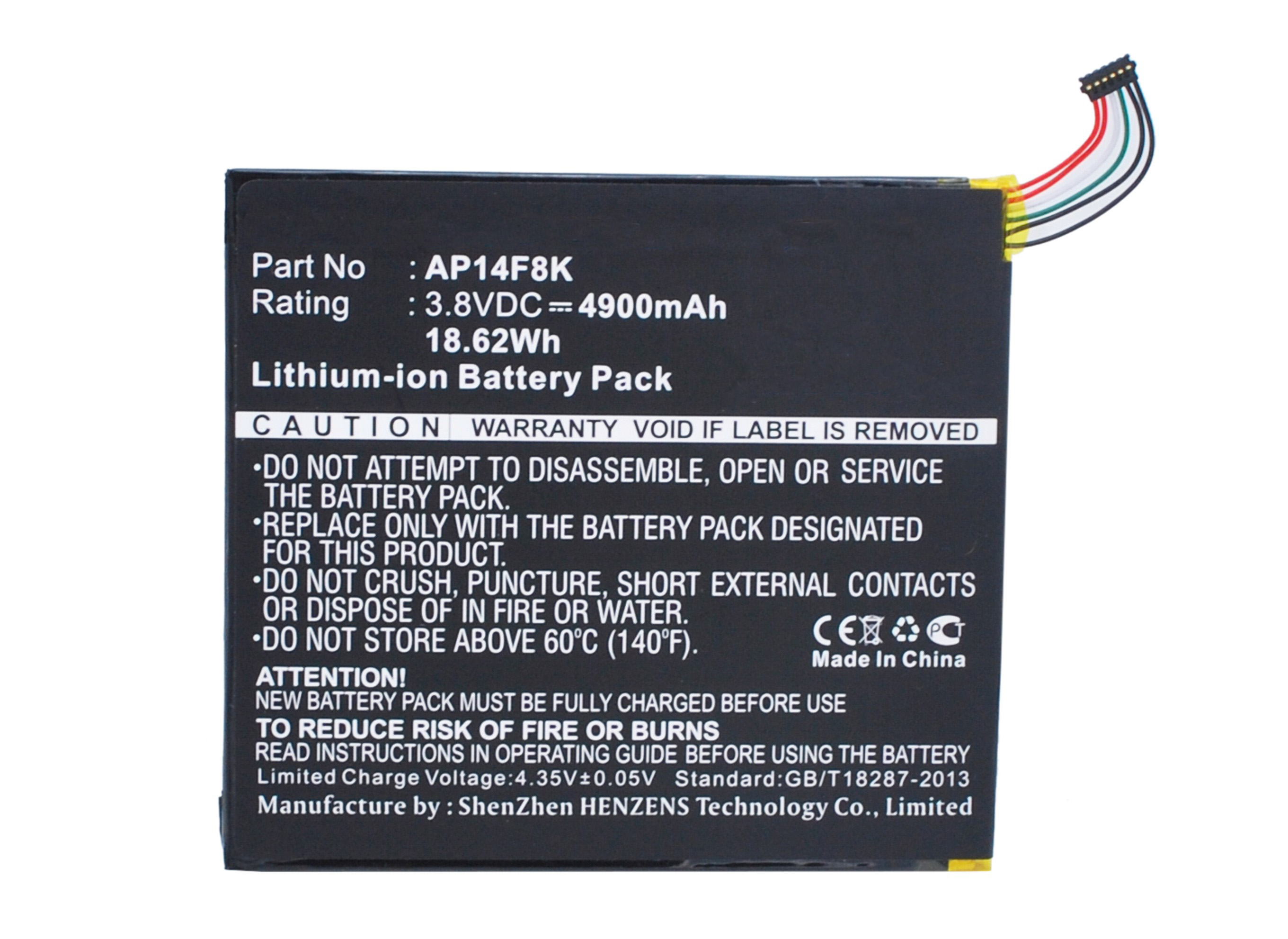 Synergy Digital Battery Compatible With Acer AP14F8K Tablet Battery - (Li-Pol, 3.8V, 4900 mAh)