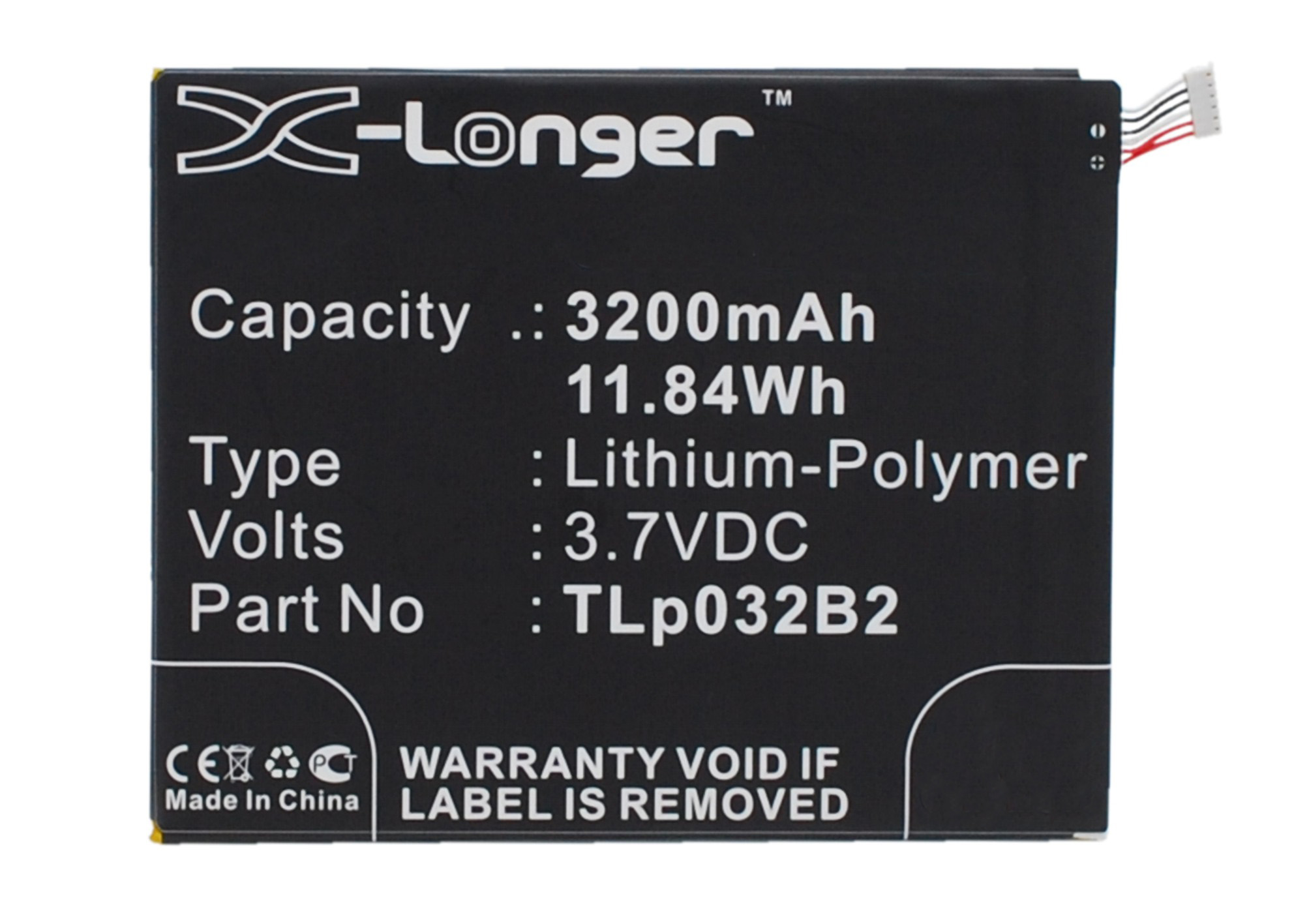 Synergy Digital Tablet Battery, Compatible with Alcatel TLp032B2 Tablet Battery (Li-Pol, 3.7V, 3200mAh)
