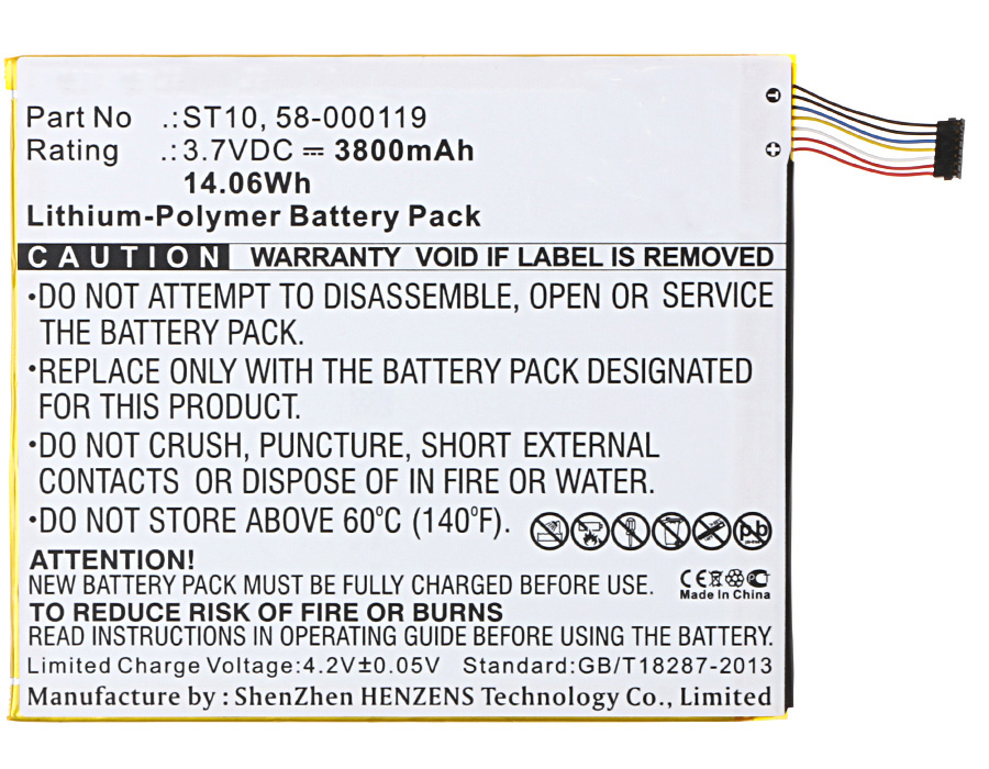 Synergy Digital Battery Compatible With Amazon 58-000119 Tablet Battery - (Li-Pol, 3.7V, 3800 mAh)