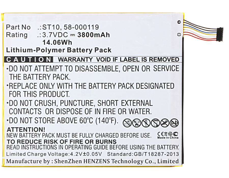 Synergy Digital Tablet Battery, Compatible with Amazon 58-000119 Tablet Battery (Li-Pol, 3.7V, 3800mAh)