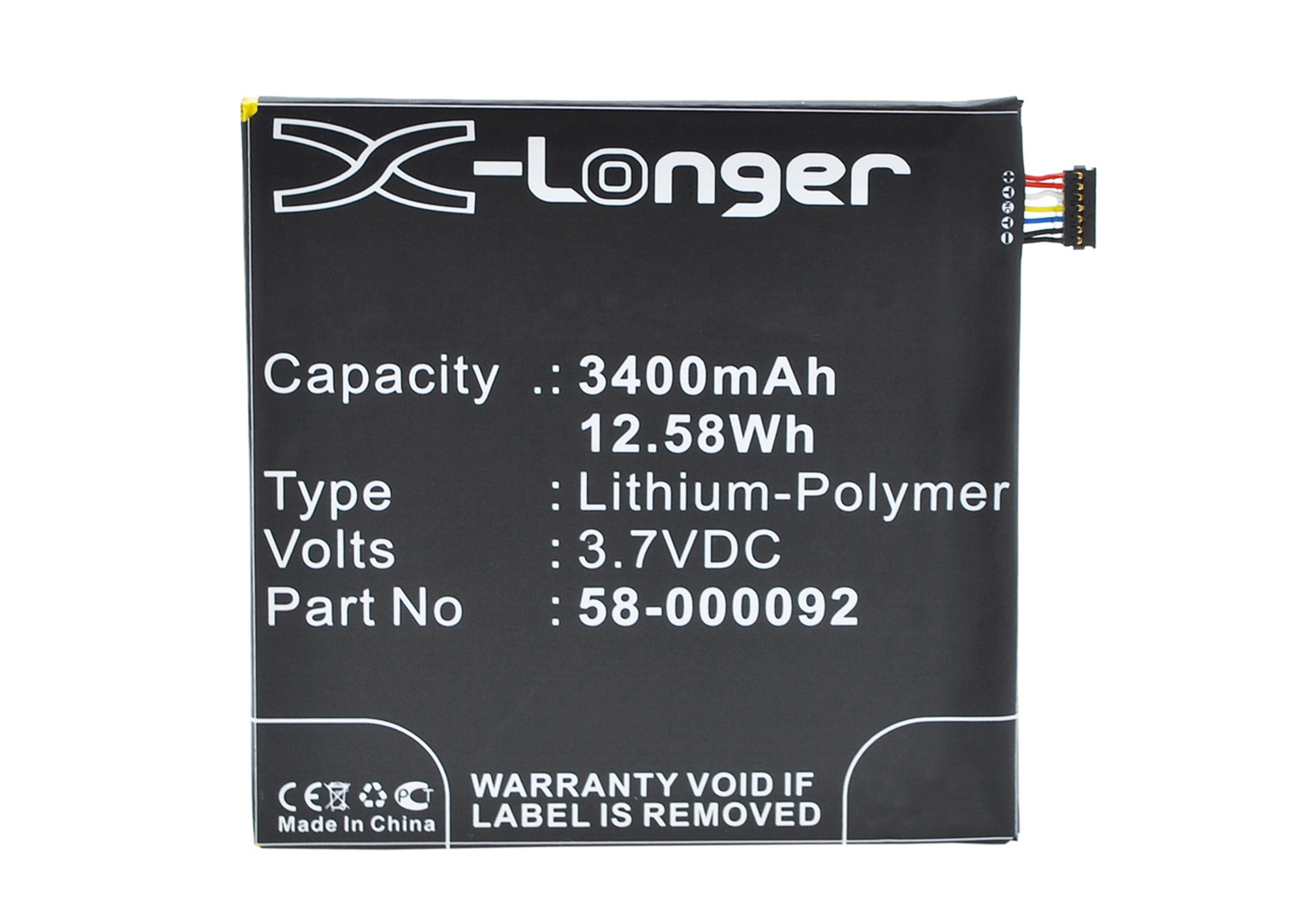 Synergy Digital Tablet Battery, Compatible with Amazon 58-000092 Tablet Battery (Li-Pol, 3.7V, 3400mAh)