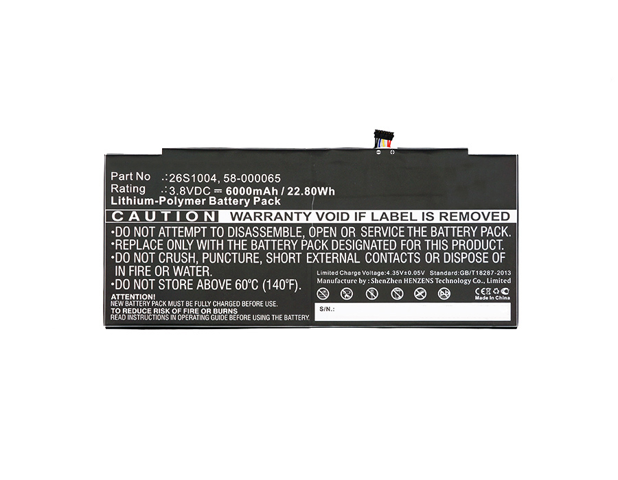 Synergy Digital Tablet Battery, Compatible with Amazon 58-000059 Tablet Battery (Li-Pol, 3.8V, 6000mAh)