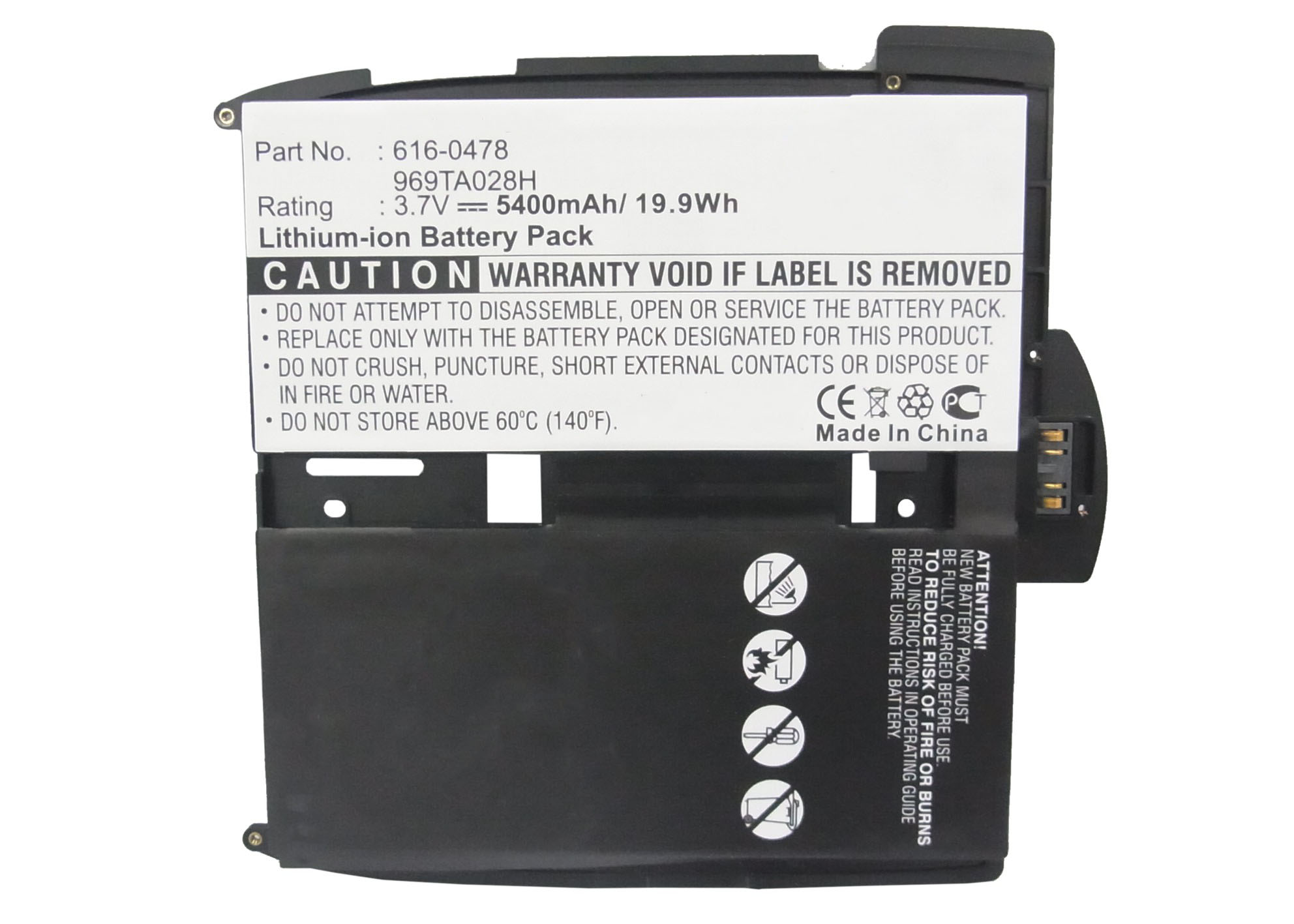 Synergy Digital Tablet Battery, Compatible with Apple 616-0448 Tablet Battery (Li-Pol, 3.7V, 5400mAh)