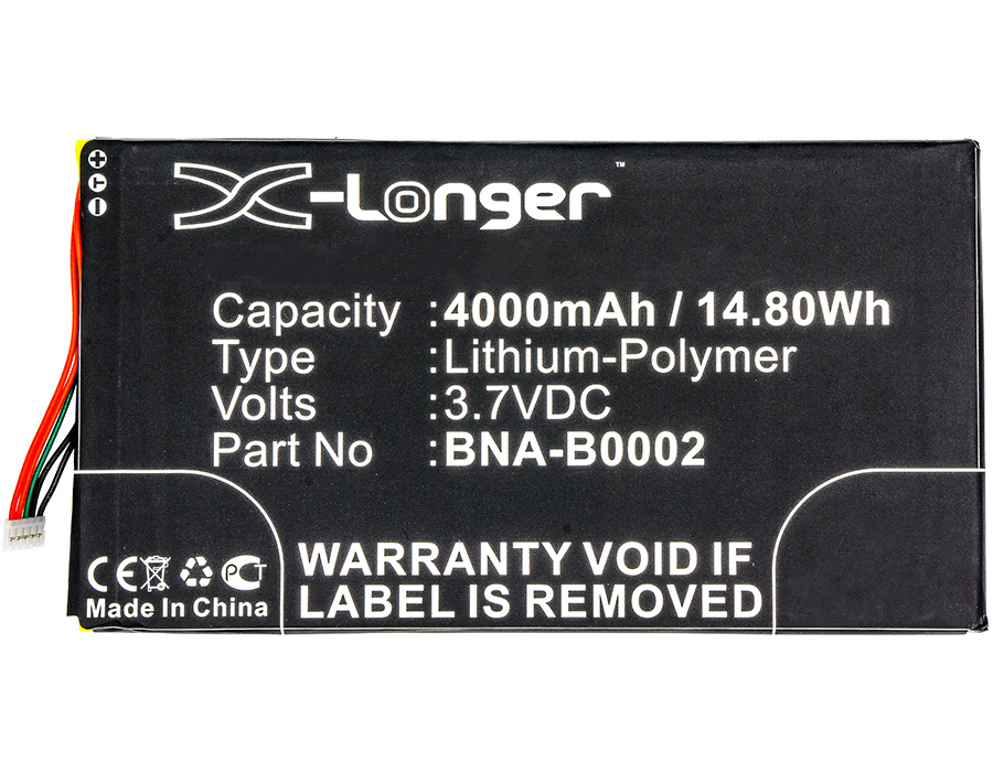 Synergy Digital Battery Compatible With Barnes & Noble BNA-B0002 Tablet Battery - (Li-Pol, 3.7V, 4000 mAh)