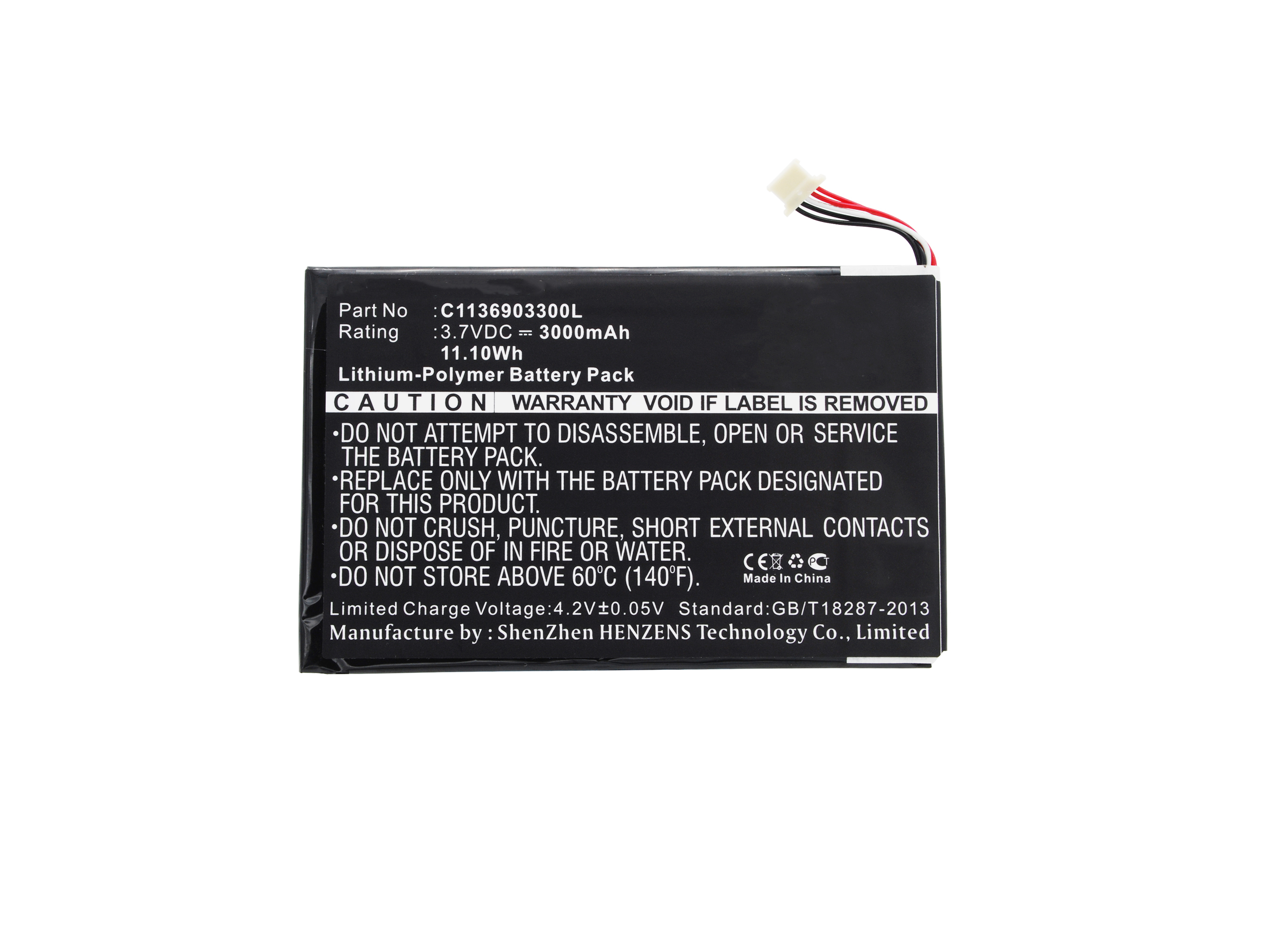 Synergy Digital Tablet Battery, Compatible with BLU C1136903300L Tablet Battery (Li-Pol, 3.7V, 3000mAh)