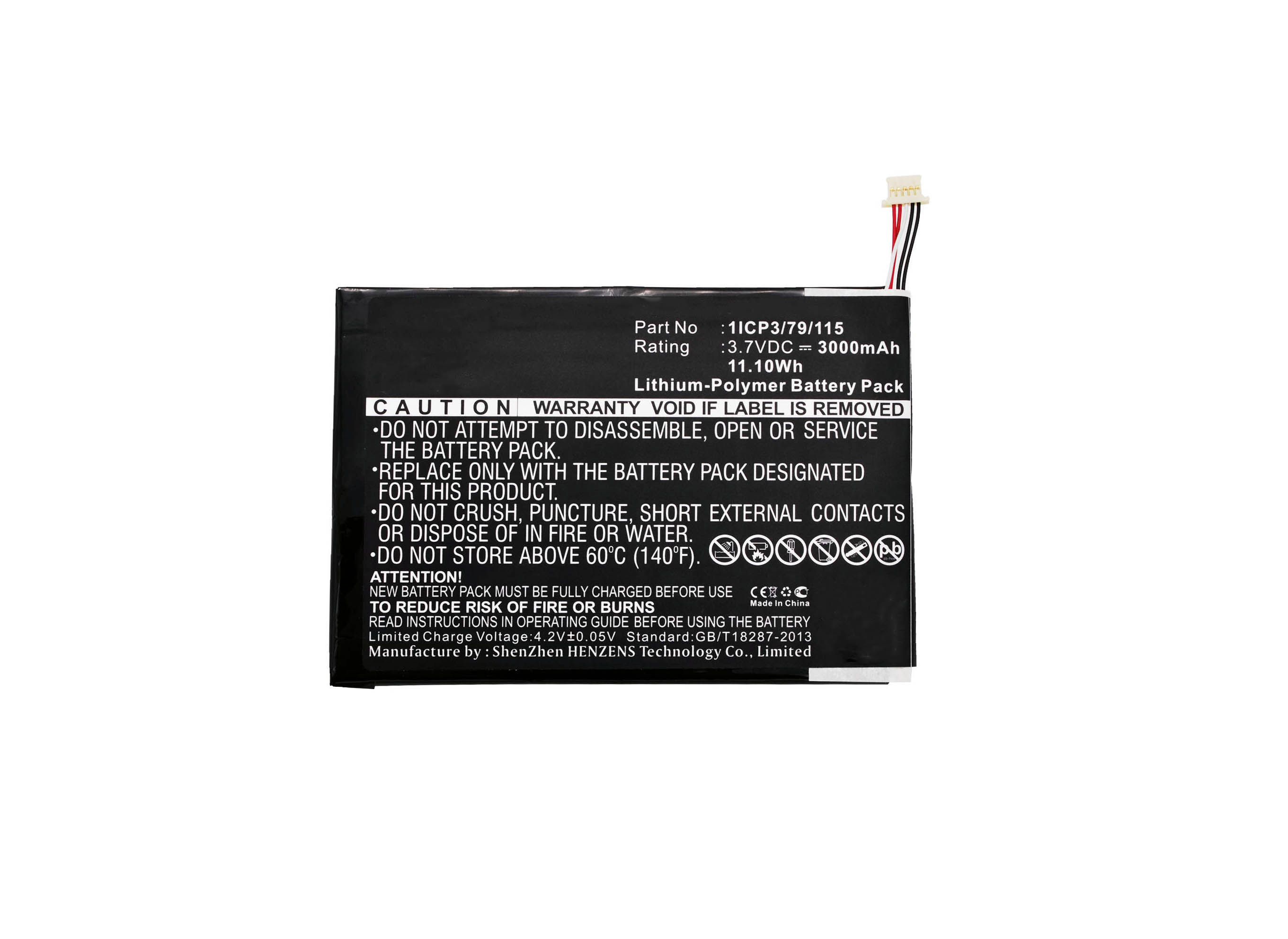 Synergy Digital Tablet Battery, Compatible with BLU 1ICP3/79/115 Tablet Battery (Li-Pol, 3.7V, 3000mAh)