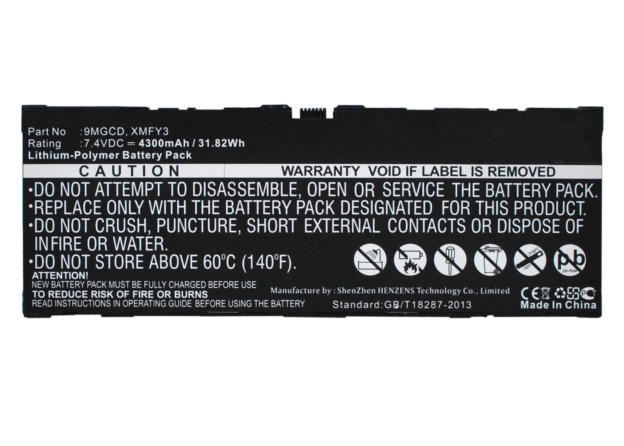 Synergy Digital Battery Compatible With DELL 9MGCD Tablet Battery - (Li-Pol, 7.4V, 4300 mAh)