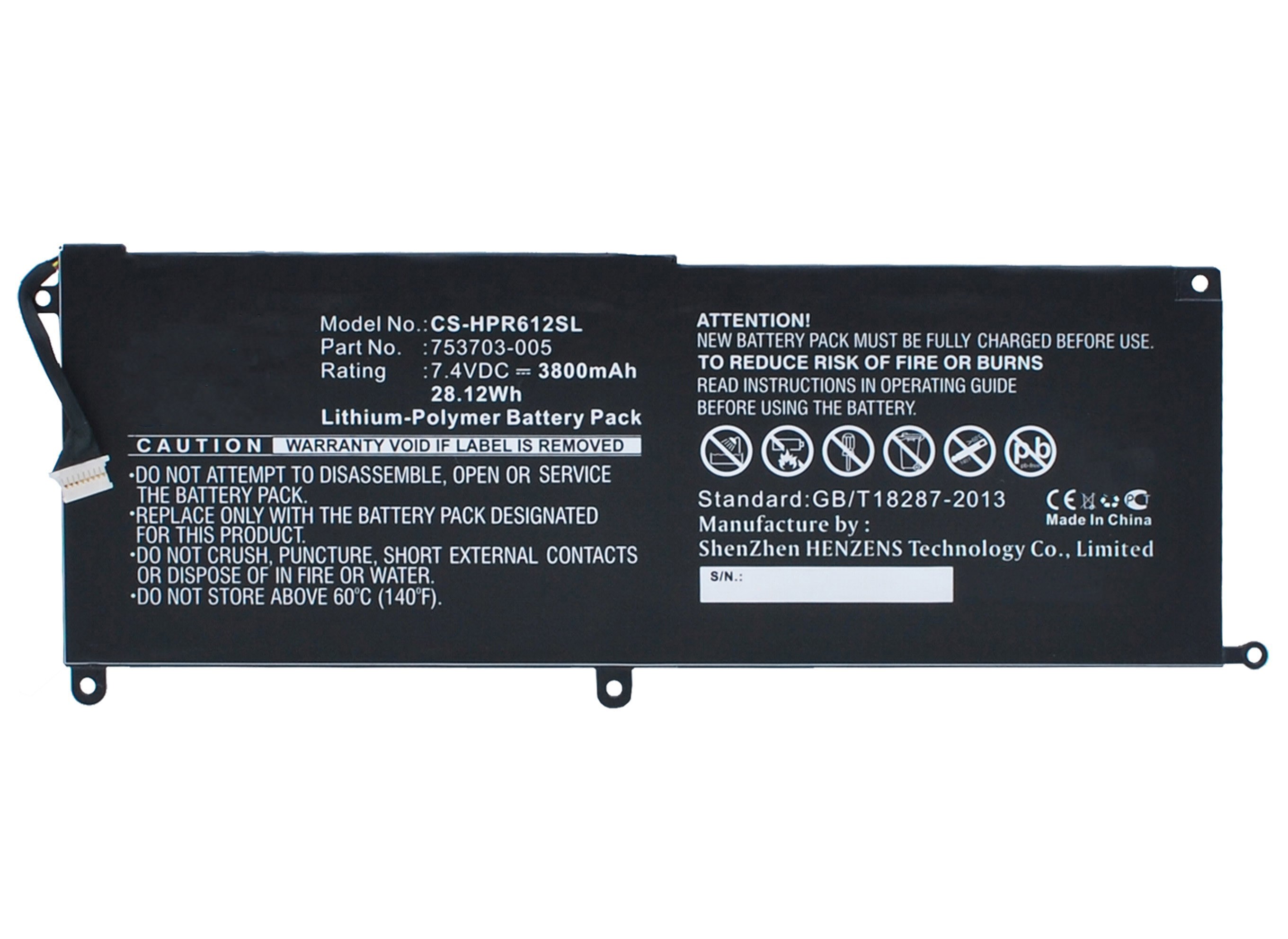 Synergy Digital Battery Compatible With HP 753329-1C1 Tablet Battery - (Li-Pol, 7.4V, 3800 mAh)
