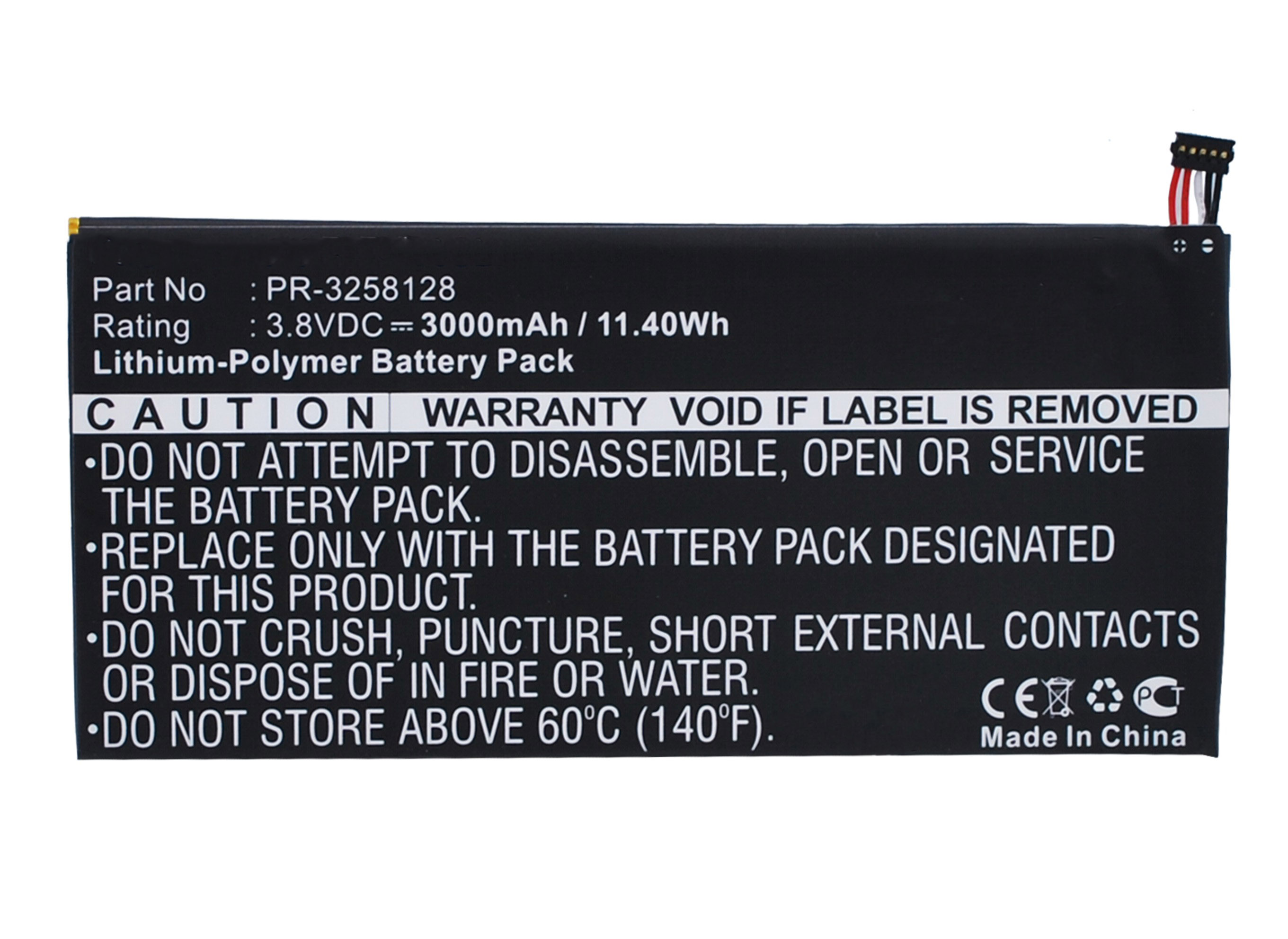 Synergy Digital Tablet Battery, Compatible with HP PR-3258128 Tablet Battery (Li-Pol, 3.8V, 3000mAh)