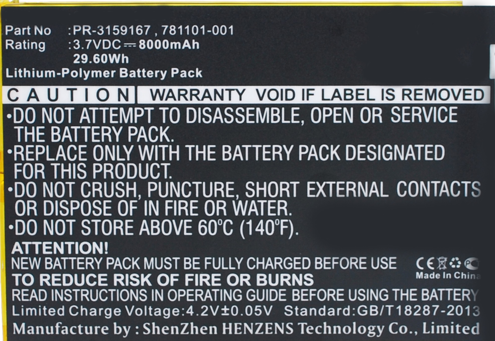 Synergy Digital Battery Compatible With HP 781101-001 Tablet Battery - (Li-Pol, 3.7V, 8000 mAh)