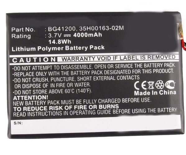 Synergy Digital Battery Compatible With HTC 35H00163-00M Tablet Battery - (Li-Pol, 3.7V, 4000 mAh)