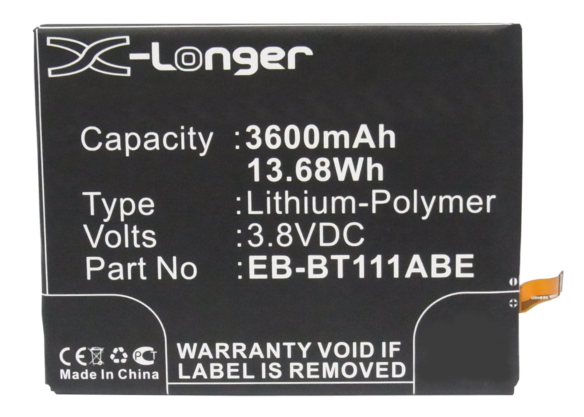 Synergy Digital Tablet Battery, Compatible with Samsung EB-BT111ABE Tablet Battery (Li-Pol, 3.8V, 3600mAh)