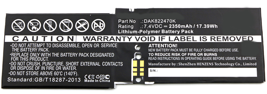 Synergy Digital Battery Compatible With Microsoft DAK822470K Tablet Battery - (Li-Pol, 7.4V, 2350 mAh)