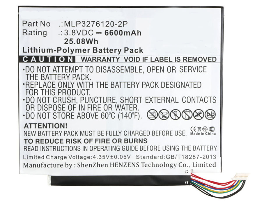 Synergy Digital Tablet Battery, Compatible with Verizon MLP3276120-2P Tablet Battery (Li-Pol, 3.8V, 6600mAh)