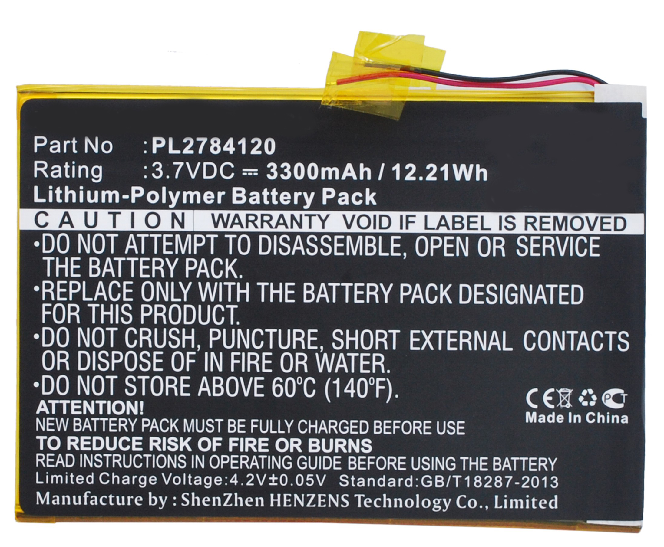 Synergy Digital Battery Compatible With Visual Land PL2784120 Tablet Battery - (Li-Pol, 3.7V, 3300 mAh)