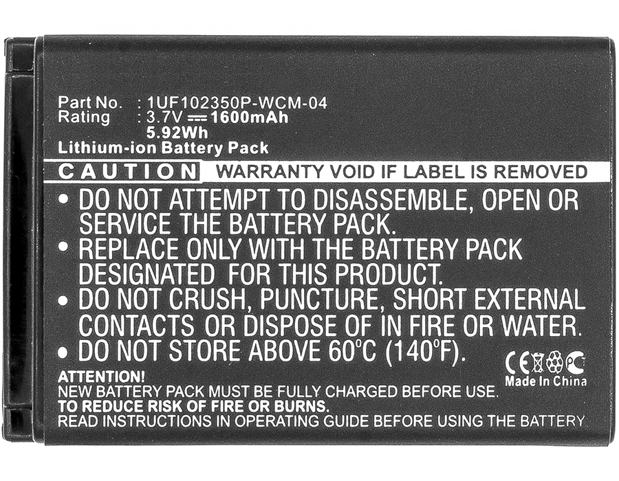 Synergy Digital Tablet Battery, Compatible with Wacom 1UF102350P-WCM-03 Tablet Battery (Li-ion, 3.7V, 1600mAh)