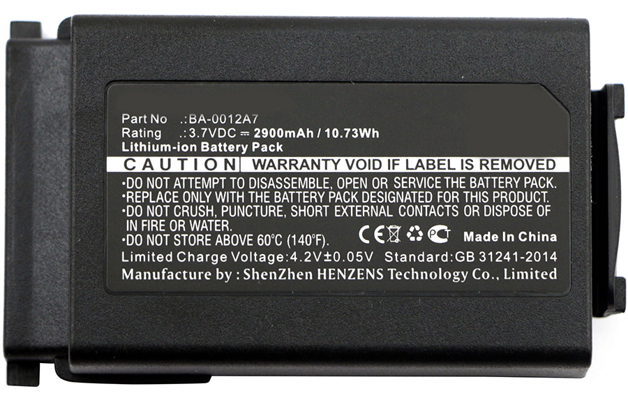 Synergy Digital Barcode Scanner Battery, Compatible with CipherLAB BA-0012A7 Barcode Scanner Battery (Li-ion, 3.7V, 2900mAh)