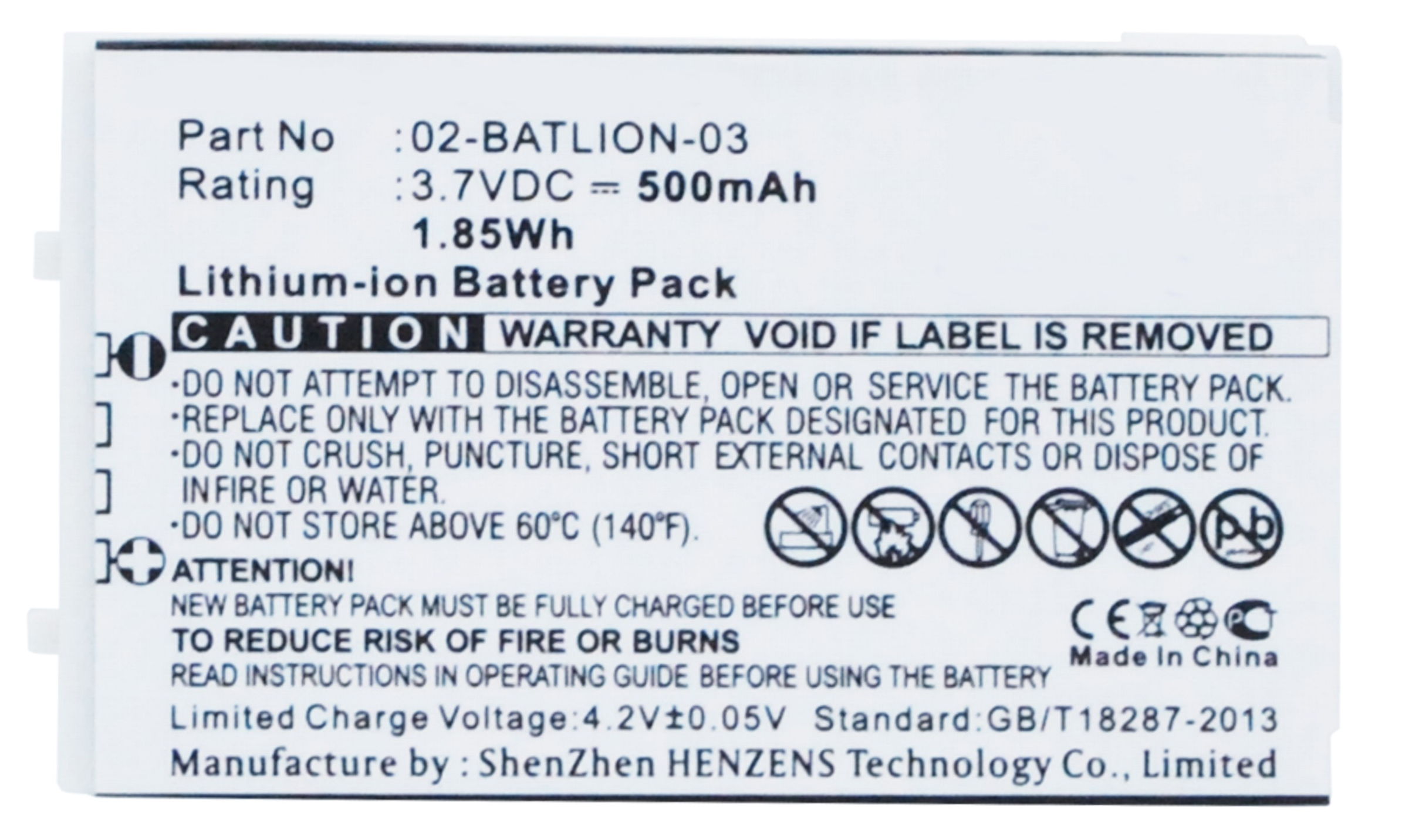 Synergy Digital Barcode Scanner Battery, Compatible with Opticon 02-BATLION-03 Barcode Scanner Battery (Li-ion, 3.7V, 500mAh)