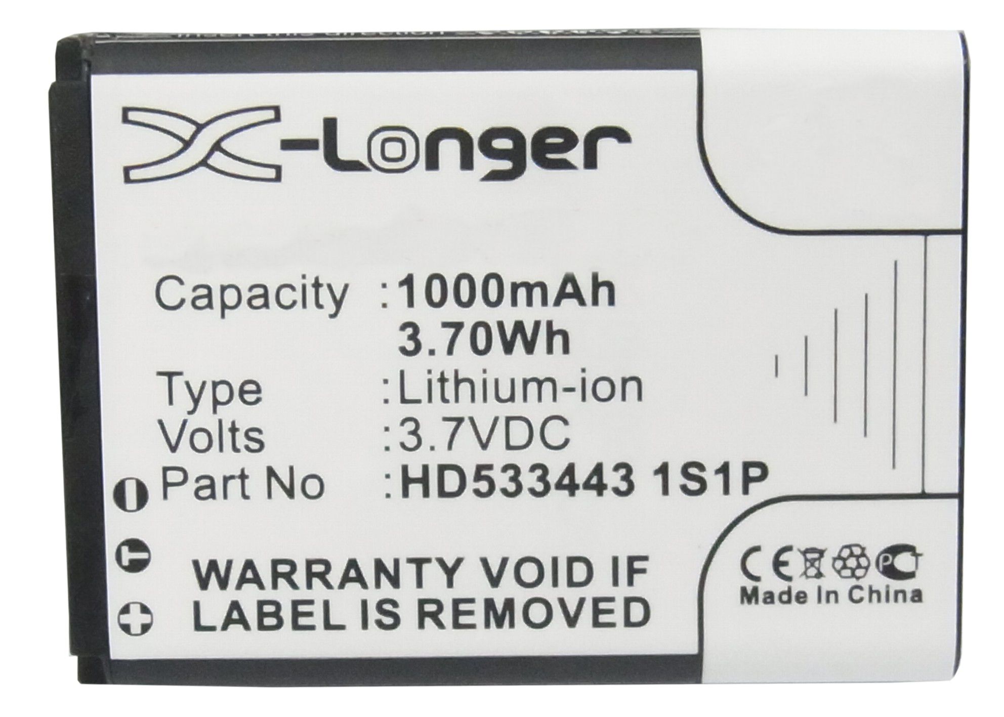 Synergy Digital Battery Compatible With Fiio HD5334431S1P Replacement Battery - (Li-Ion, 3.7V, 1000 mAh)