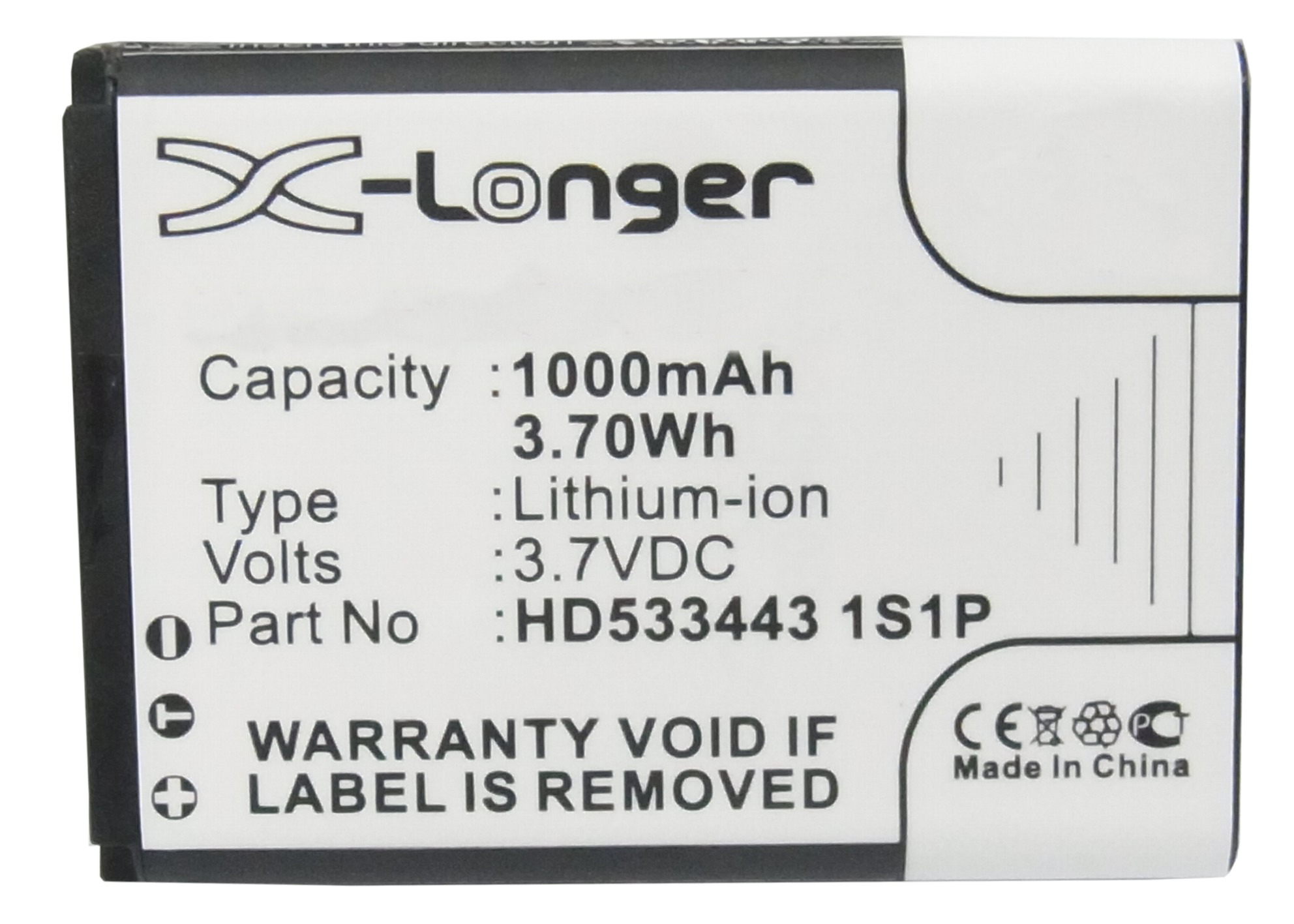 Synergy Digital Amplifier Battery, Compatible with Fiio HD533443 1S1P Amplifier Battery (Li-ion, 3.7V, 1000mAh)