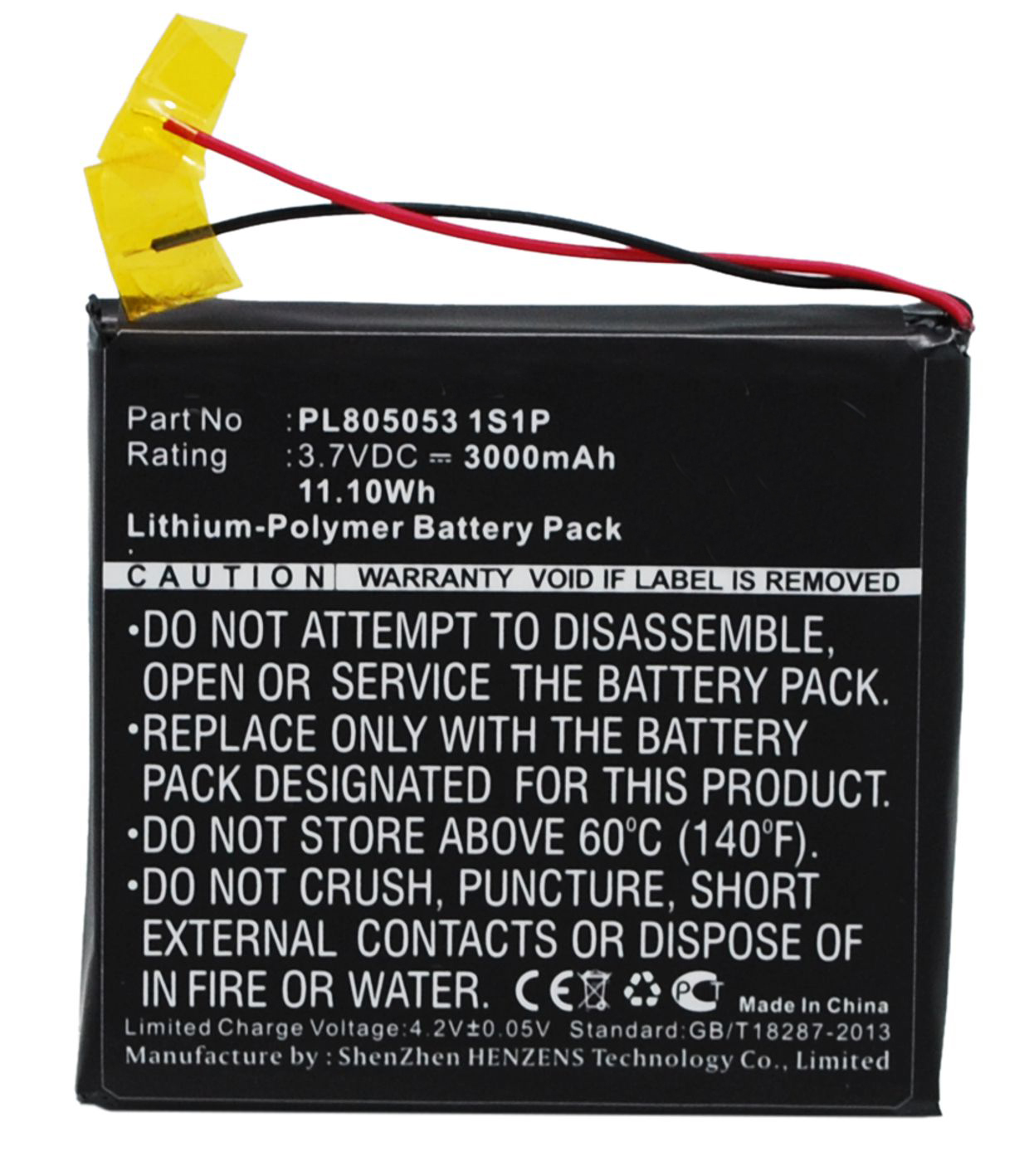 Synergy Digital Battery Compatible With Fiio PL8050531S1P Replacement Battery - (Li-Pol, 3.7V, 3000 mAh)