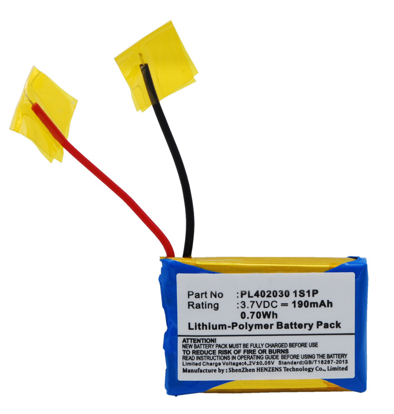 Synergy Digital Amplifier Battery, Compatible with Fiio PL402030 1S1P Amplifier Battery (Li-Pol, 3.7V, 190mAh)