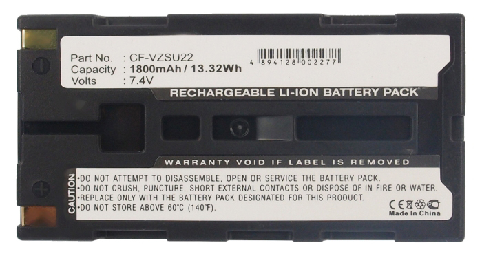 Synergy Digital PDA Battery, Compatible with Panasonic CF-VZSU22 PDA Battery (Li-ion, 7.4V, 1800mAh)
