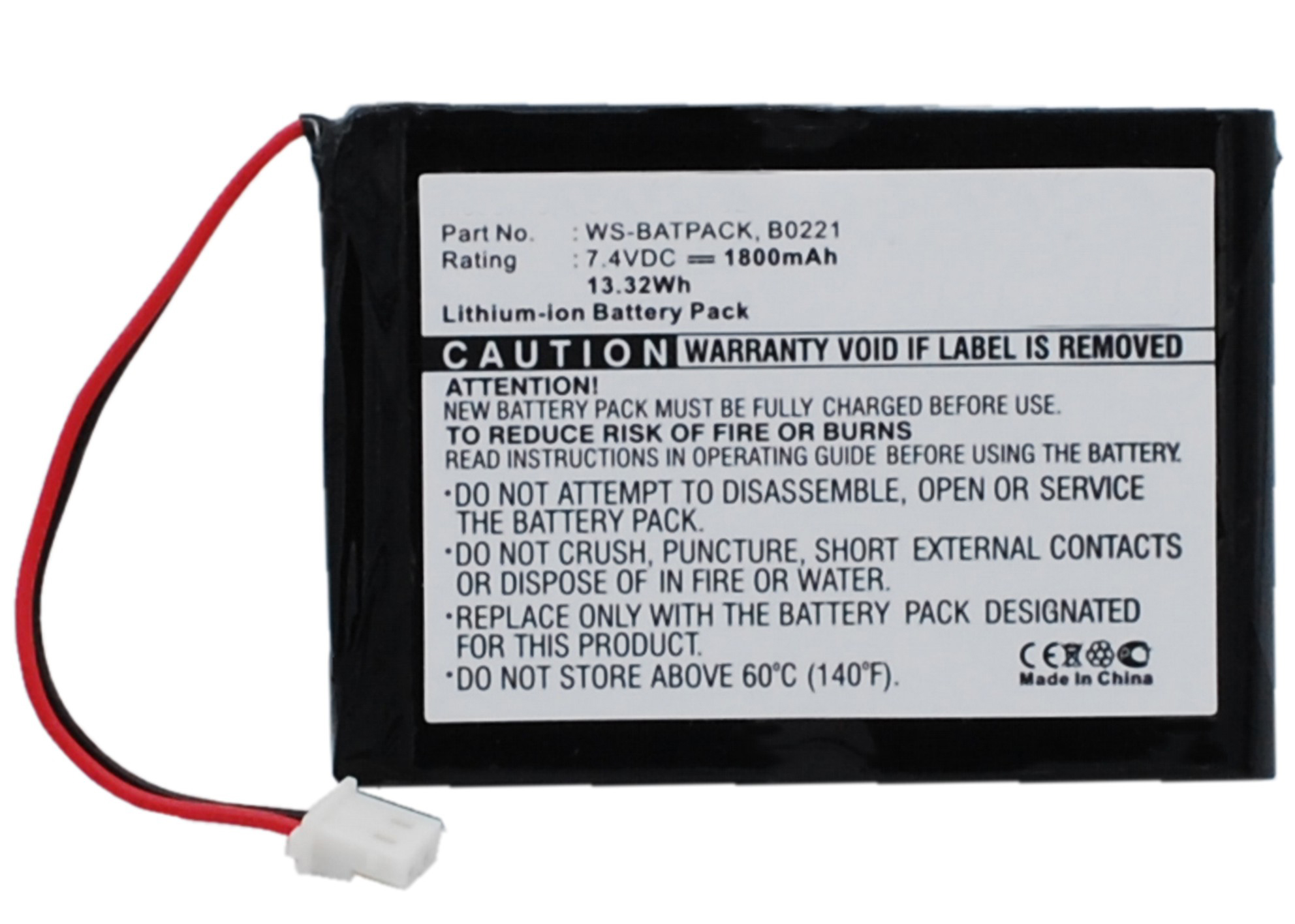 Synergy Digital Amplifier Battery, Compatible with William B0221 Amplifier Battery (Li-ion, 7.4V, 1800mAh)