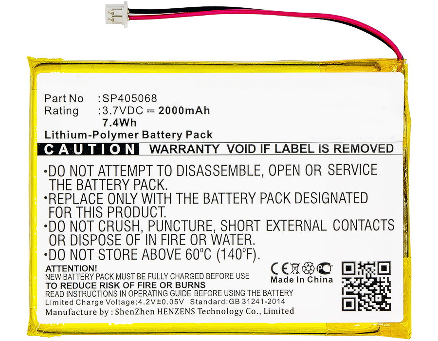 Synergy Digital Baby Monitor Battery, Compatible with Luvion SP405068 Baby Monitor Battery (Li-Pol, 3.7V, 2000mAh)