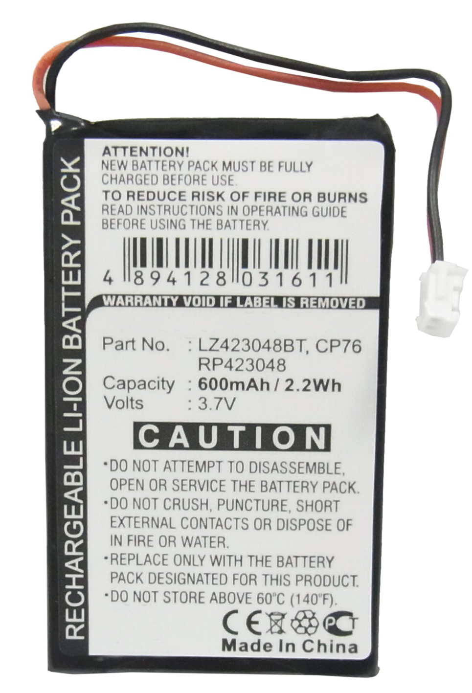 Synergy Digital Cordless Phone Battery, Compatible with BTI CP76 Cordless Phone Battery (Li-ion, 3.7V, 600mAh)