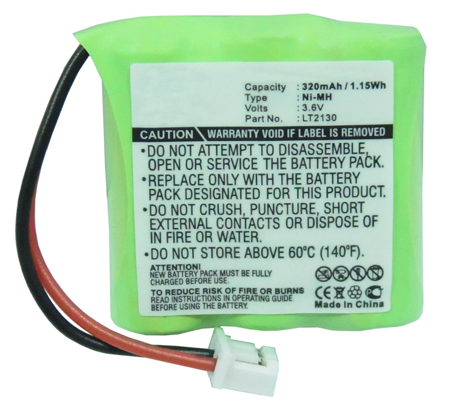 Synergy Digital Cordless Phone Battery, Compatible with Loewe Alpha LT2130 Cordless Phone Battery (Ni-MH, 3.6V, 320mAh)