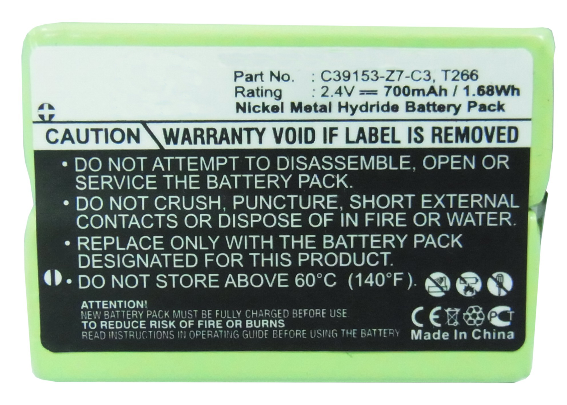 Synergy Digital Cordless Phone Battery, Compatible with GP T266 Cordless Phone Battery (Ni-MH, 2.4V, 700mAh)