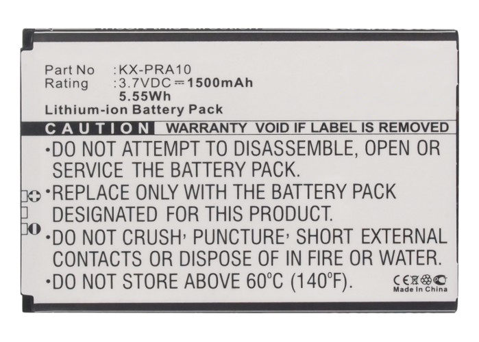 Synergy Digital Battery Compatible With Panasonic KX-PRA10 Cordless Phone Battery - (Li-Ion, 3.7V, 1500 mAh)