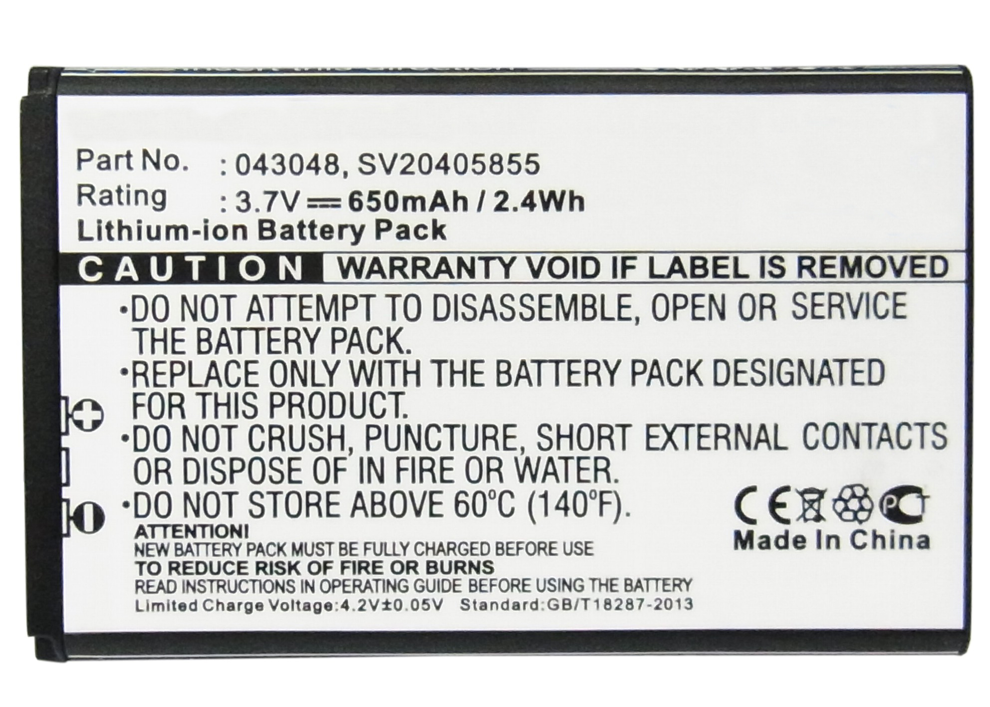 Synergy Digital Cordless Phone Battery, Compatible with Swissvoice 043048 Cordless Phone Battery (Li-ion, 3.7V, 650mAh)