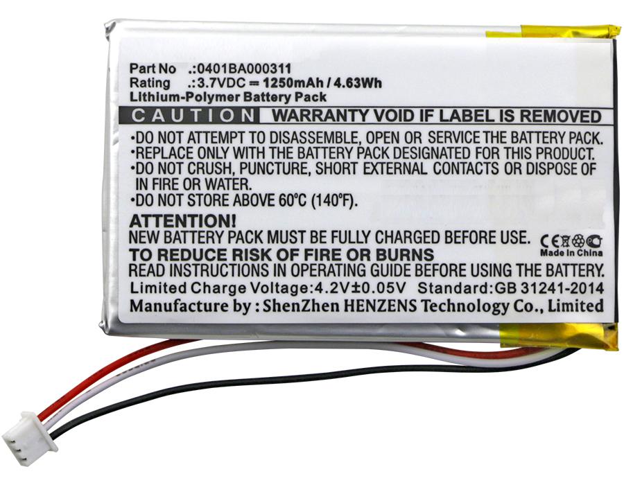 Synergy Digital Remote Control Battery, Compatible with ELCA 0401BA000311 Remote Control Battery (Li-Pol, 3.7V, 1250mAh)