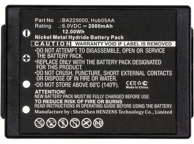 Synergy Digital Battery Compatible With HBC 005-01-00615 Replacement Battery - (Ni-MH, 6V, 2000 mAh)