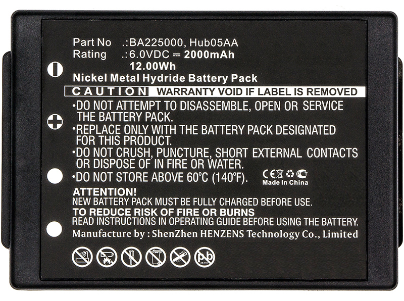 Synergy Digital Remote Control Battery, Compatible with HBC BA205000 Remote Control Battery (Ni-MH, 6V, 2000mAh)