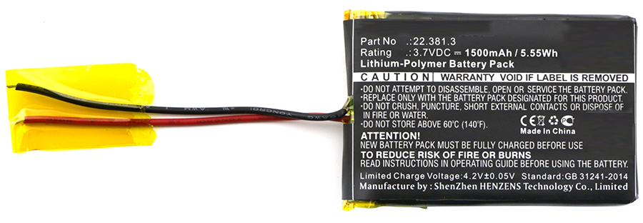 Synergy Digital Battery Compatible With Teleradio 22.381.3 Replacement Battery - (Li-Pol, 3.7V, 1500 mAh)