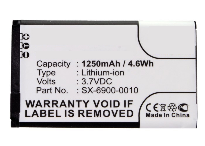 Synergy Digital Battery Compatible With Sirius SX-6900-0010 Replacement Battery - (Li-Ion, 3.7V, 1250 mAh)