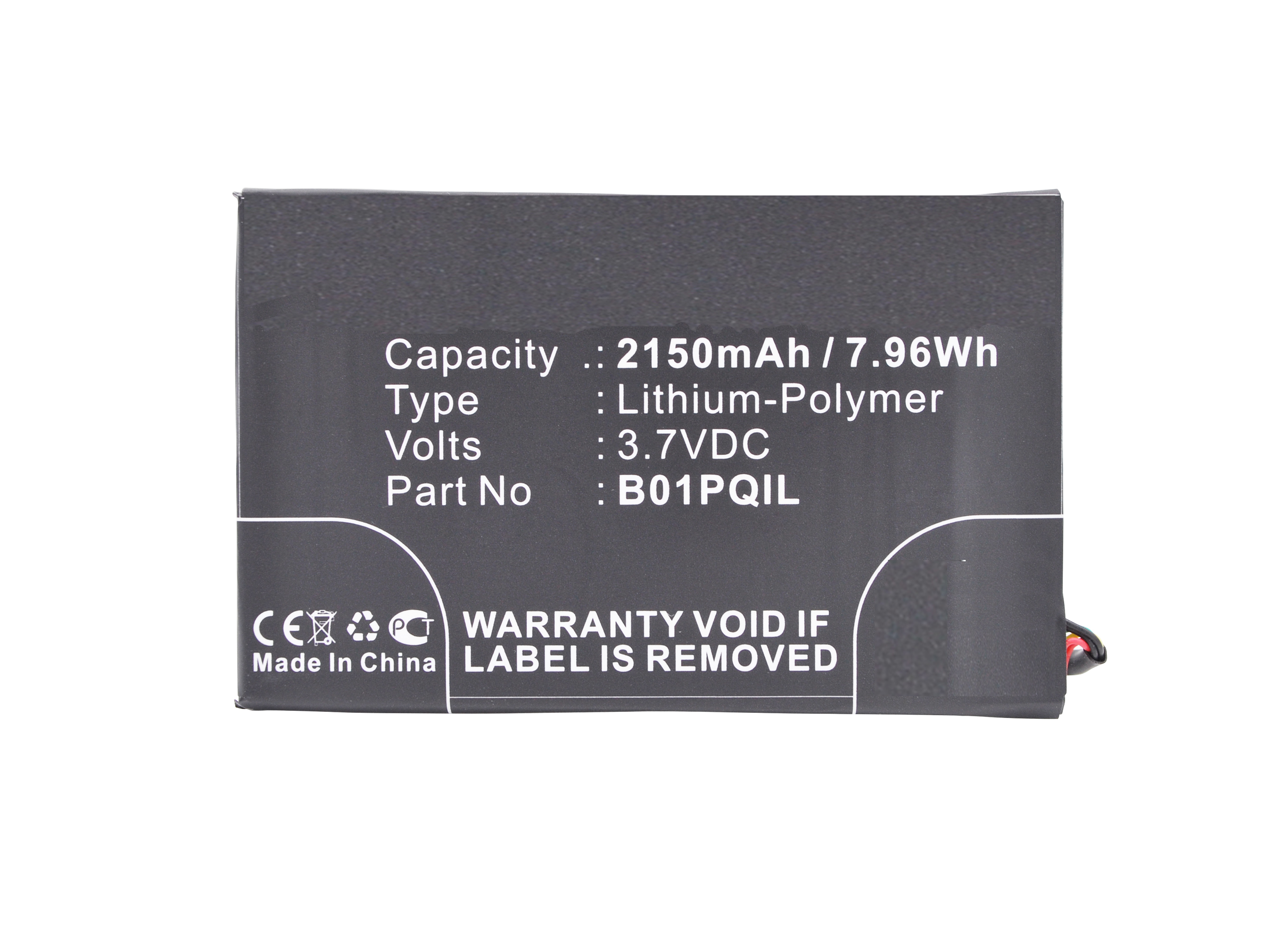 Synergy Digital Battery Compatible With Barnes & Noble B01PQIL Tablet Battery - (Li-Pol, 3.7V, 2150 mAh)