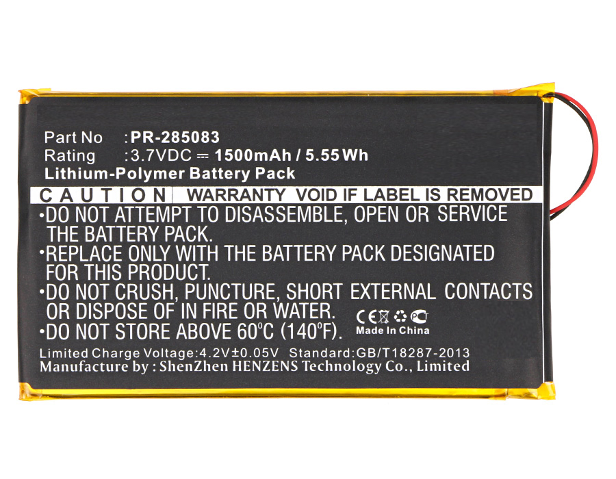 Synergy Digital E Book E Reader Battery, Compatible with Barnes & Noble PR-285083 E Book E Reader Battery (Li-Pol, 3.7V, 1500mAh)