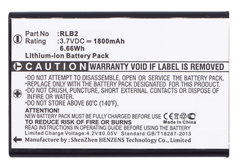 Synergy Digital Equipment Battery, Compatible with Fieldpiece RLB2 Equipment Battery (Li-ion, 3.7V, 1800mAh)