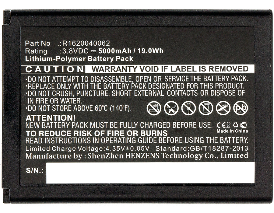 Synergy Digital Battery Compatible With IDATA R1620040062 Replacement Battery - (Li-Pol, 3.8V, 5000 mAh)
