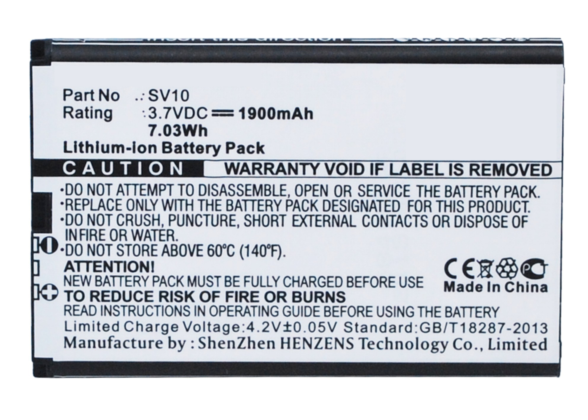 Synergy Digital Equipment Battery, Compatible with Sieval SV10 Equipment Battery (Li-ion, 3.7V, 1900mAh)