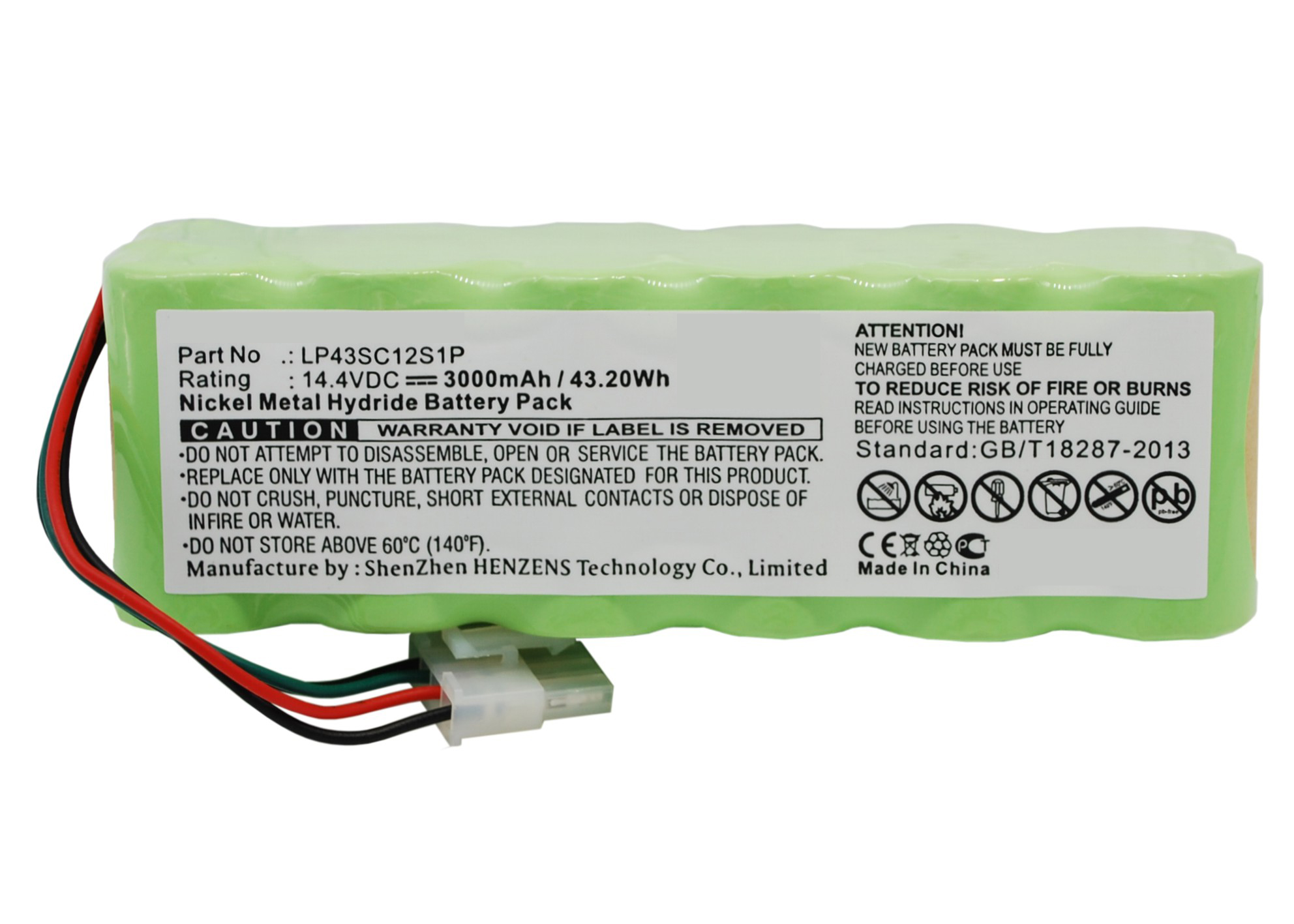 Synergy Digital Equipment Battery, Compatible with Tektronix LP43SC12S1P Equipment Battery (Ni-MH, 14.4V, 3000mAh)