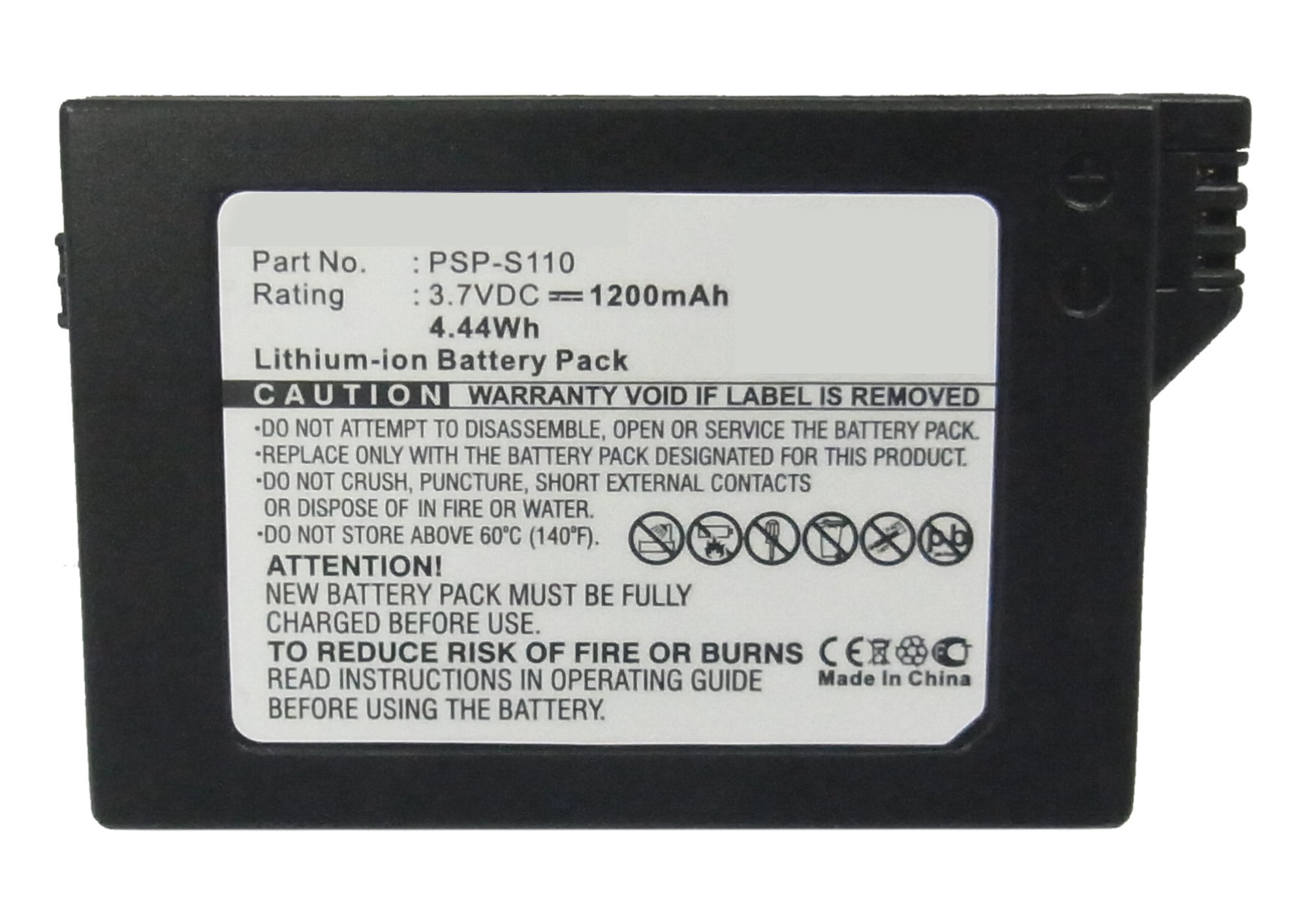 Synergy Digital Game Console Battery, Compatible with Sony PSP-S110 Game Console Battery (Li-ion, 3.7V, 1200mAh)