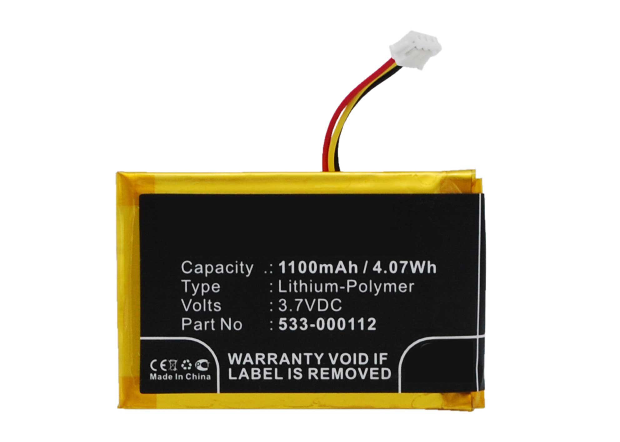 Synergy Digital Keyboard Battery, Compatible with Logitech 533-000112 Keyboard Battery (Li-Pol, 3.7V, 1100mAh)