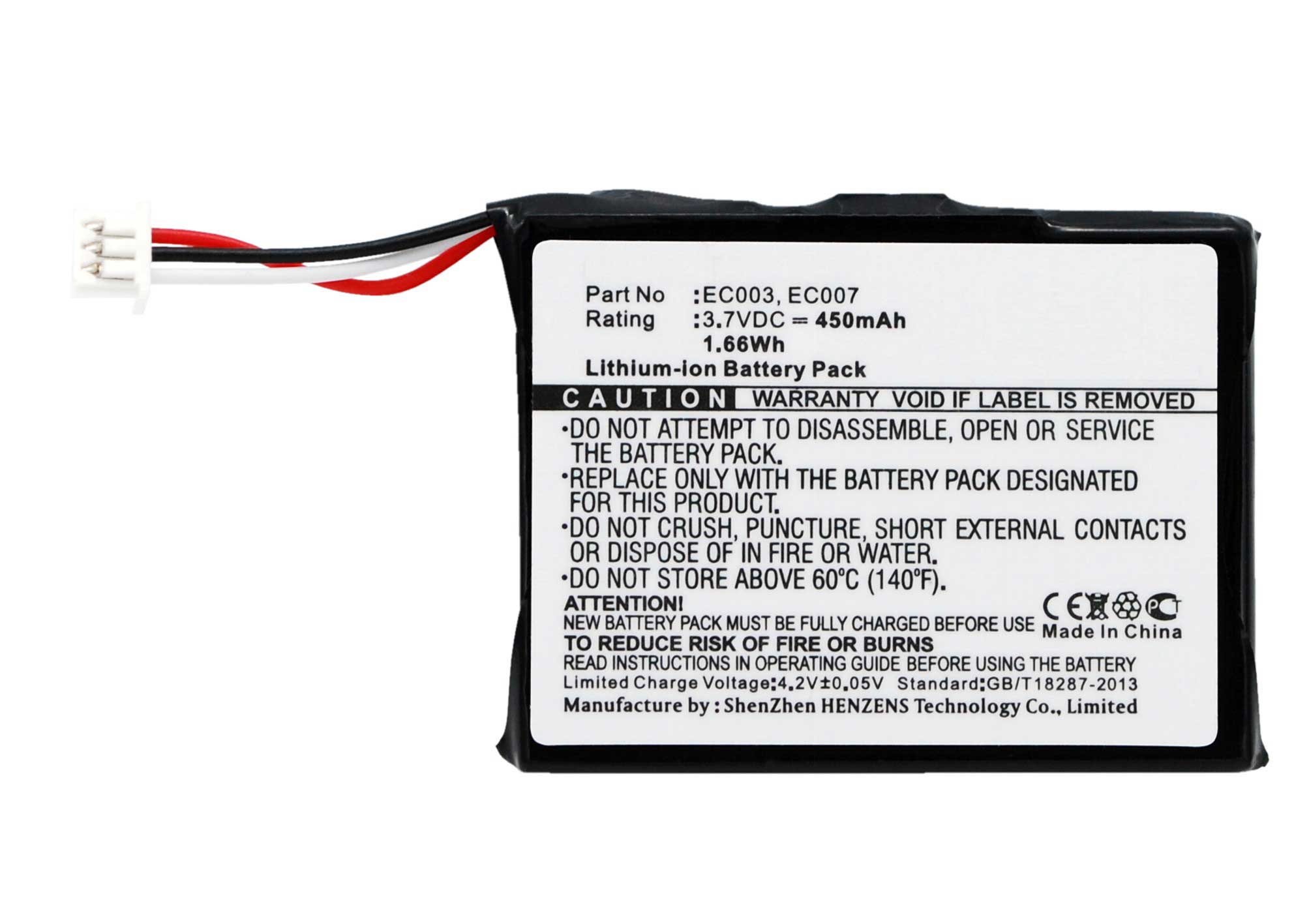 Synergy Digital Battery Compatible With Apple EC003 Replacement Battery - (Li-Ion, 3.7V, 450 mAh)